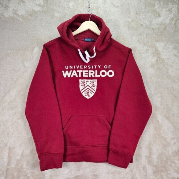 University of Waterloo Hoodie Embroidered Logo Sweatshirt Long Sleeve Men's Sz S - Picture 2 of 10